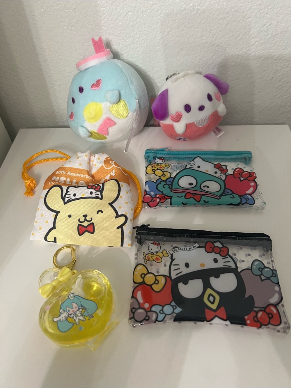 Sanrio New Bundle Character Mini Pouches & Plush keychain’s.
